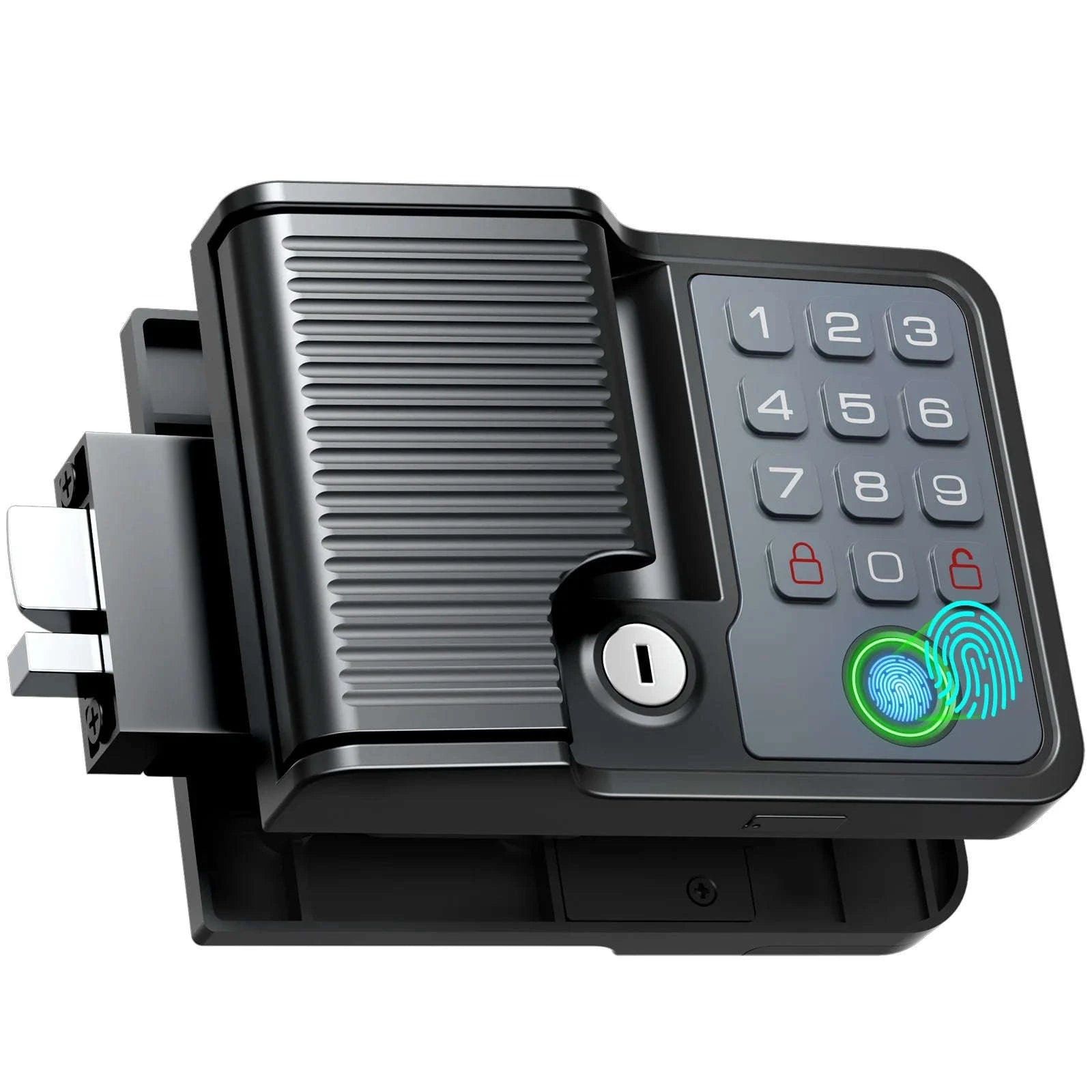 Smart RV Door Lock with Fingerprint, Keypad Remote & Weatherproof Metal-Black / United States