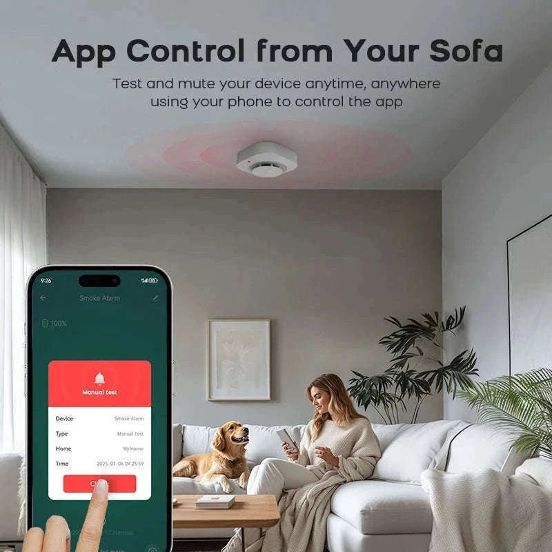 Smart Smoke Detector with App Alerts ZigBee or WiFi Fire Alarm Sensor-