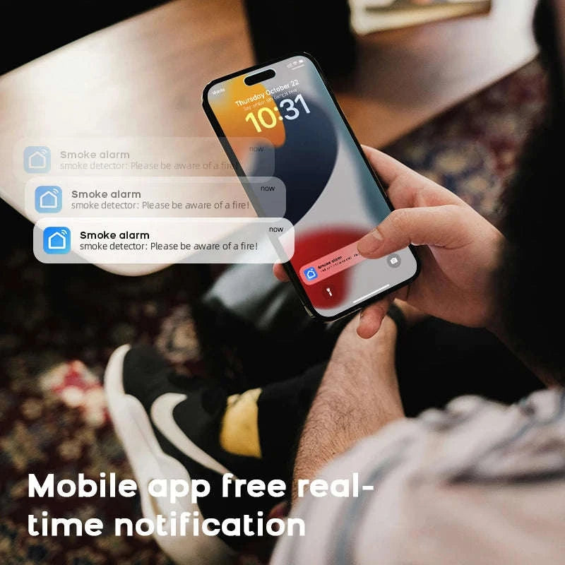 Smart Smoke Detector with App Alerts ZigBee or WiFi Fire Alarm Sensor-Zigbee Smoke Sensor