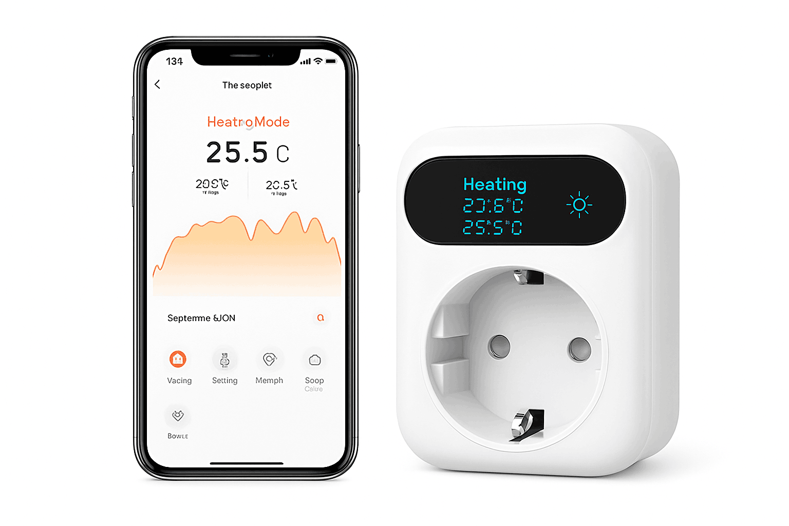 Smart Thermostat Socket Plug for Heating and Cooling Control-WiFi / 110-240V