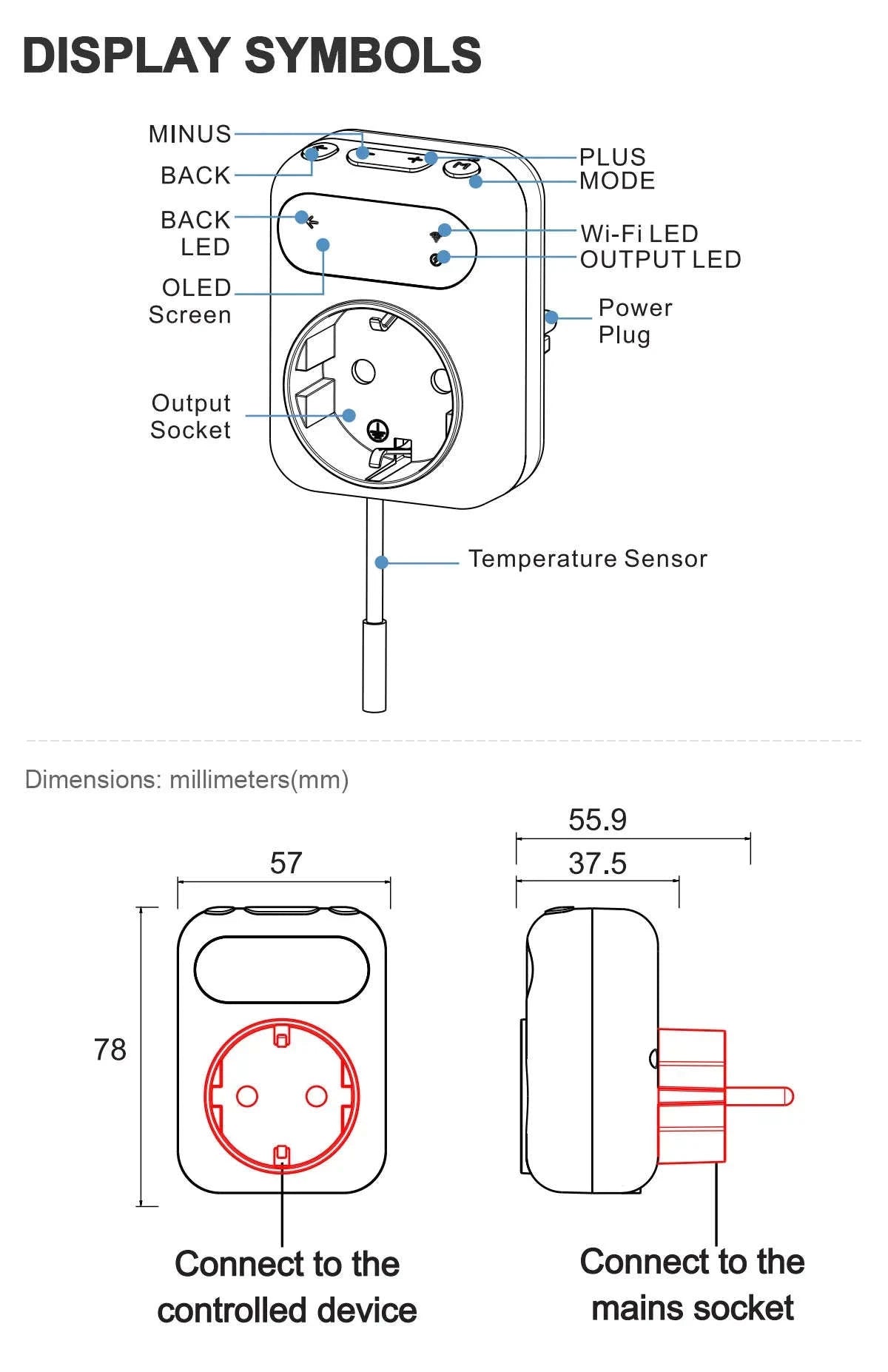 Smart Thermostat Socket Plug-WiFi / 110-240V