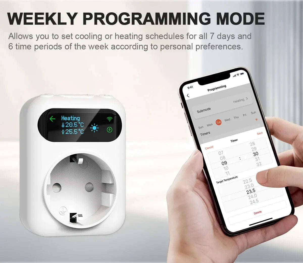 Smart Thermostat Socket Plug-WiFi / 110-240V