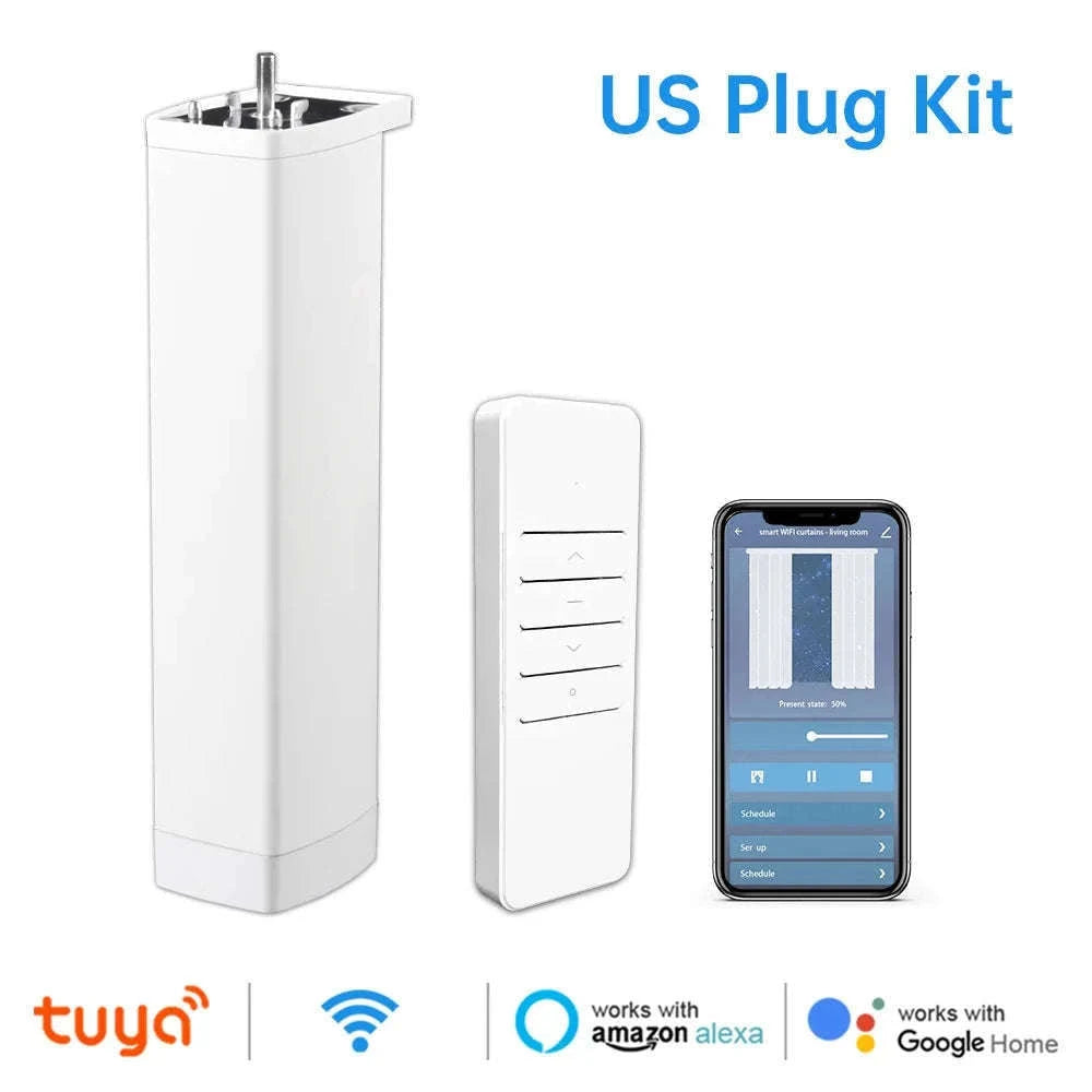 Smart Tuya Electric Curtain Motor 40KG for Quiet Automation-US PLUG (ZIGBEEI) / Motors and remote