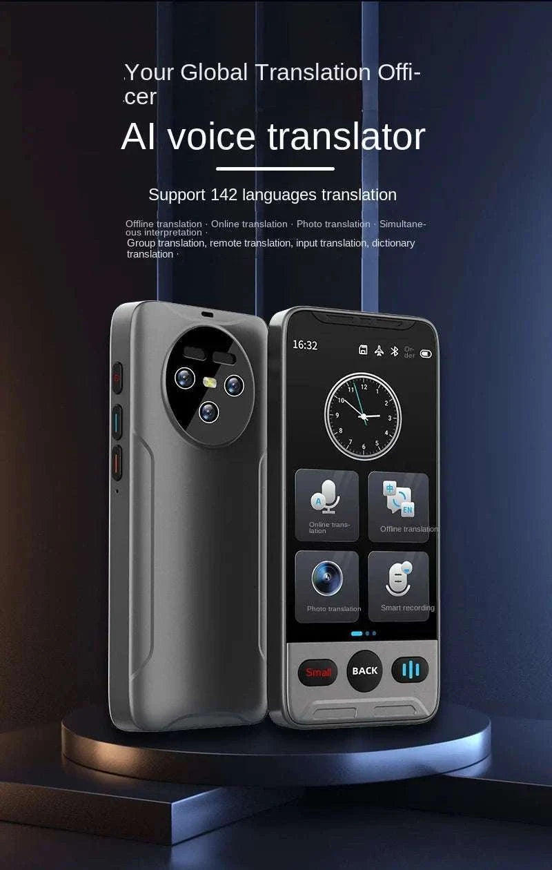 Smart Voice Translator with Touch Screen, HD Camera and Offline Mode-Grey / China Mainland