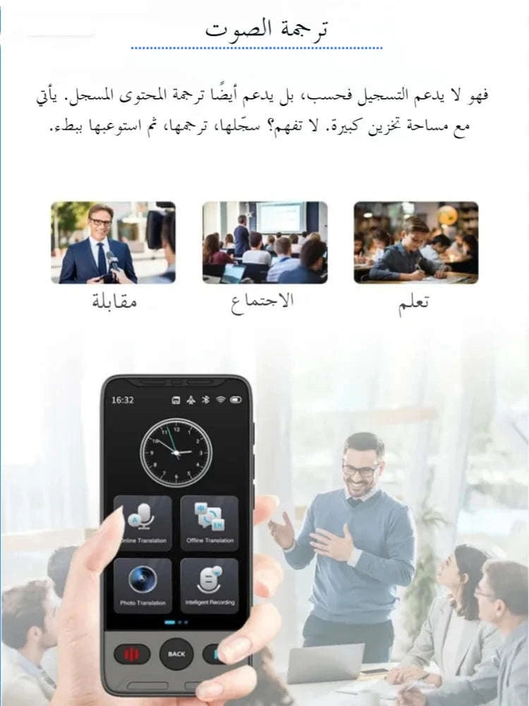 Smart Voice Translator with Touch Screen, HD Camera and Offline Mode-Grey / China Mainland