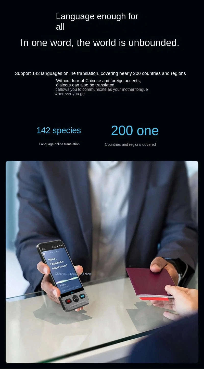 Smart Voice Translator with Touch Screen, HD Camera and Offline Mode-Grey / China Mainland