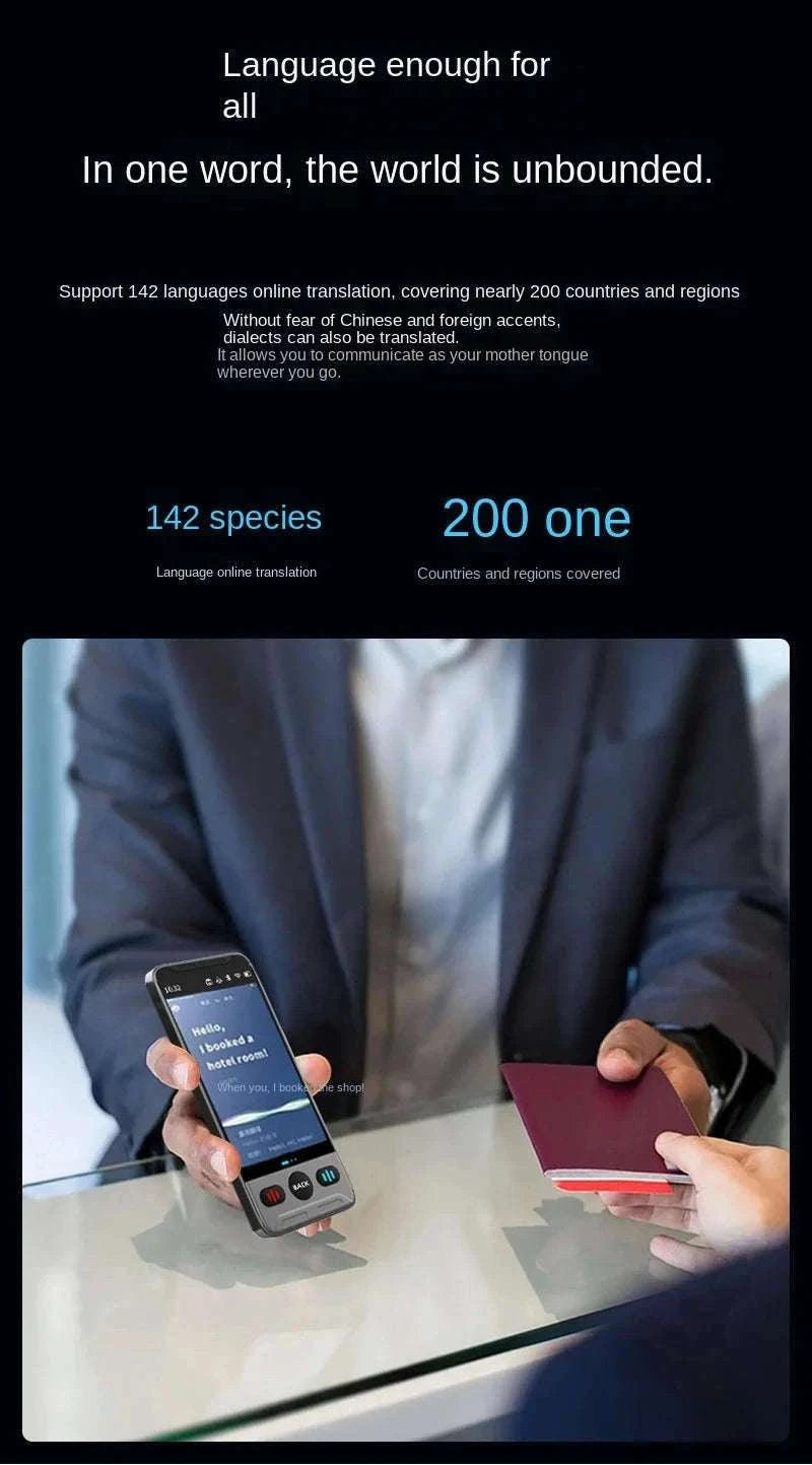 Smart Voice Translator with Touch Screen, HD Camera and Offline Mode-Grey / China Mainland