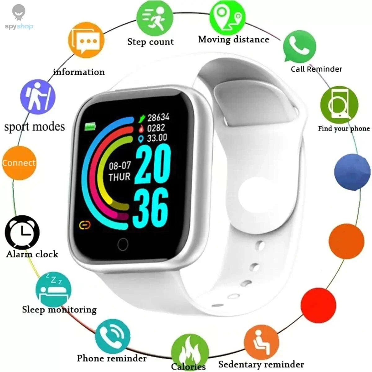 Smart Wearable Tech Watch for Daily Activity-Y68 Silvery
