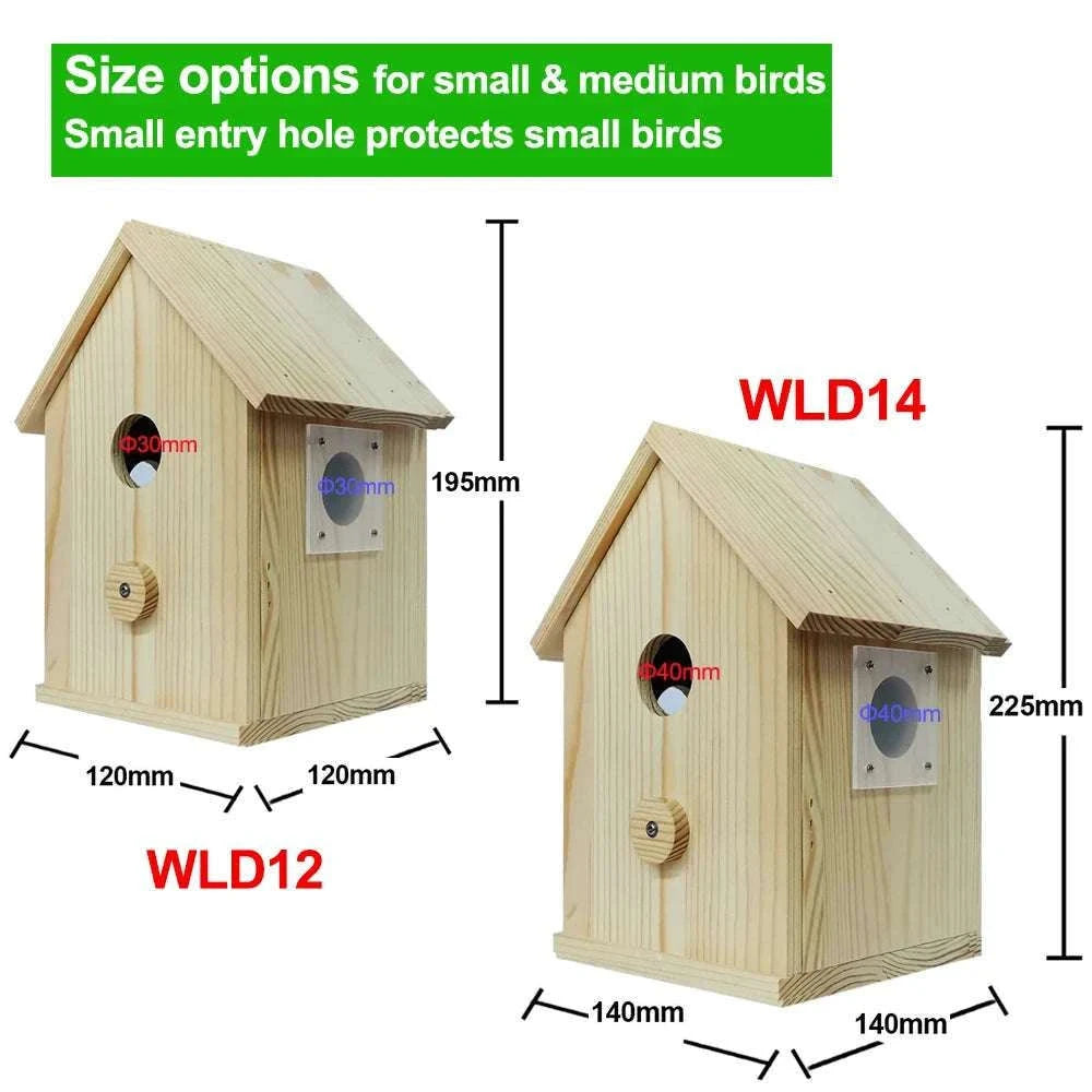 Smart WiFi Bird House Camera 4MP HD with Night Vision & App-WILD14 256G card / EU Plug