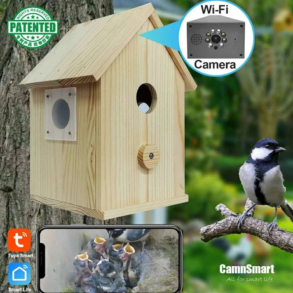 Smart WiFi Bird House Camera 4MP HD with Night Vision & App-WILD14 256G card / EU Plug