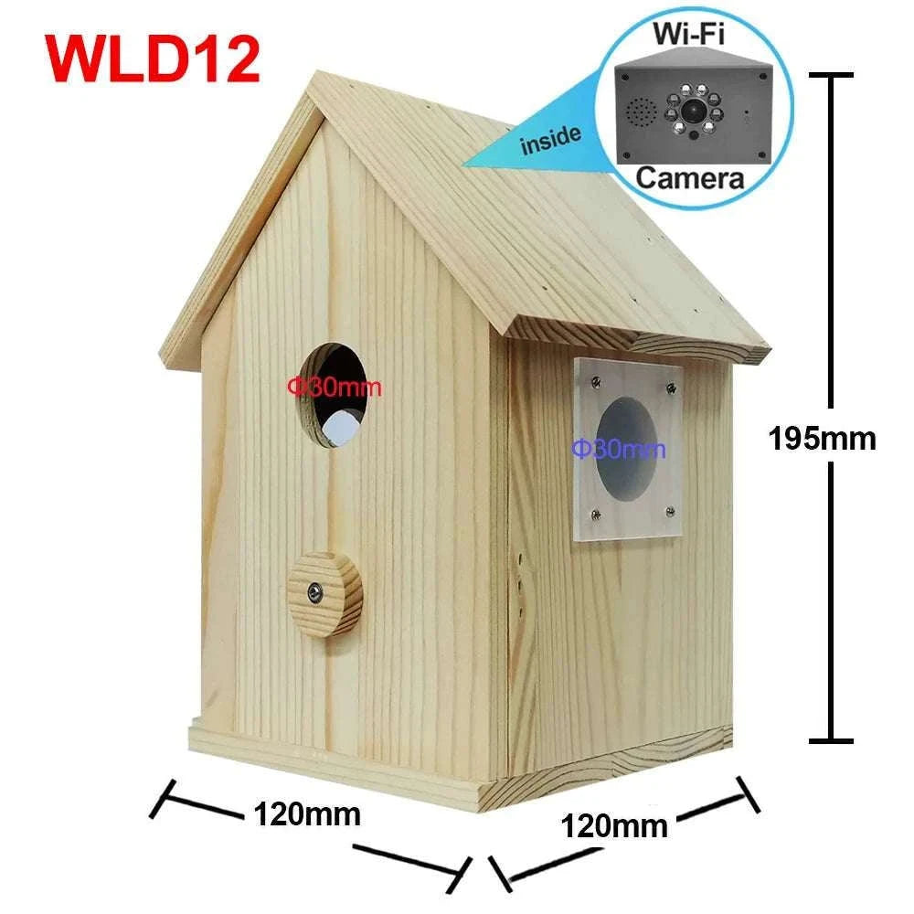 Smart WiFi Bird House Camera 4MP HD with Night Vision & App-WILD14 256G card / EU Plug
