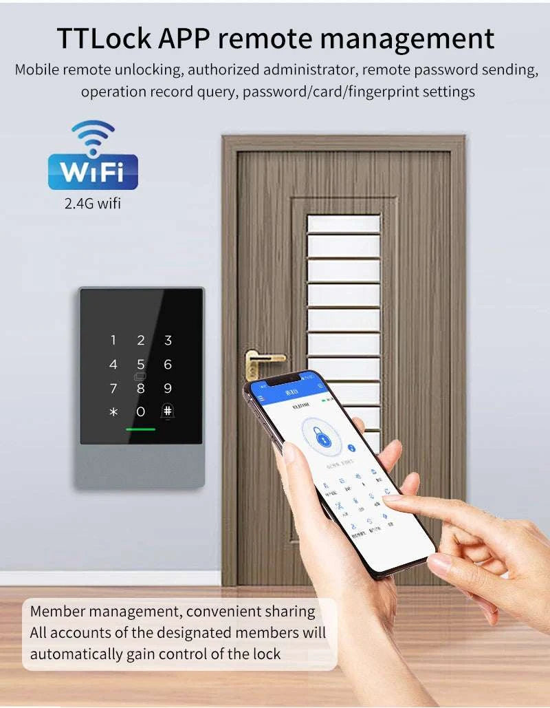 Smart WiFi & Bluetooth Door Lock Keypad with App Control Access-K3QW