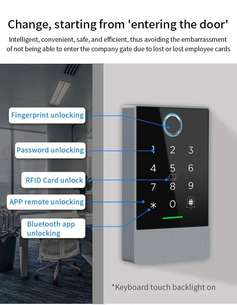 Smart WiFi & Bluetooth Door Lock Keypad with App Control Access-K3QW