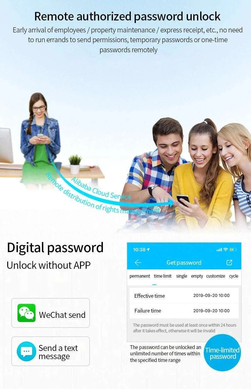 Smart WiFi & Bluetooth Door Lock Keypad with App Control Access-K3QW