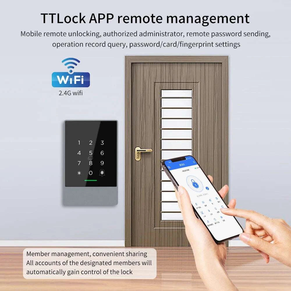 Smart WiFi & Bluetooth Door Lock Keypad with App Control Access-K3QW