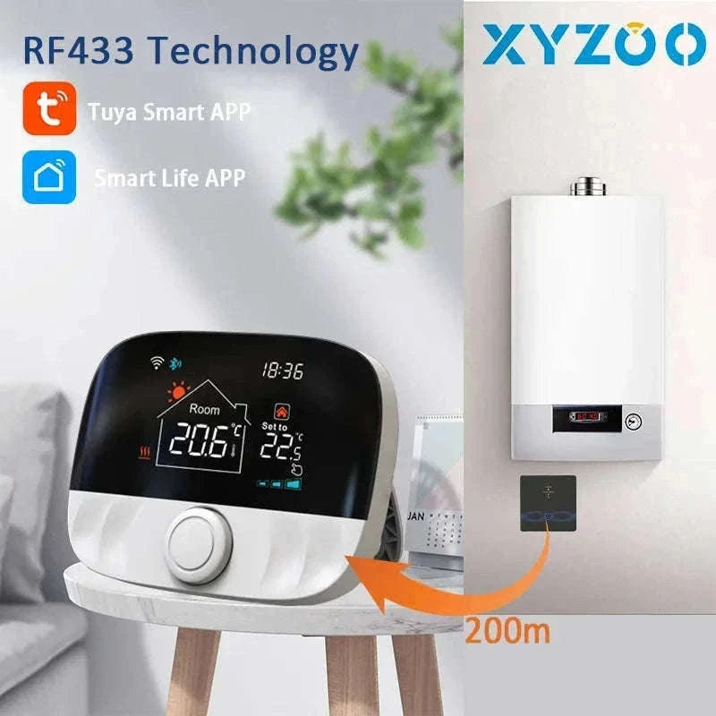 Smart WiFi Thermostat for Floor Heating-WiFi(Black) / Wireless