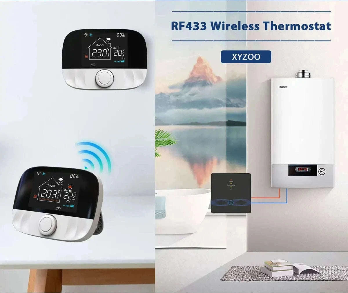 Smart WiFi Thermostat for Floor Heating-WiFi(Black) / Wireless