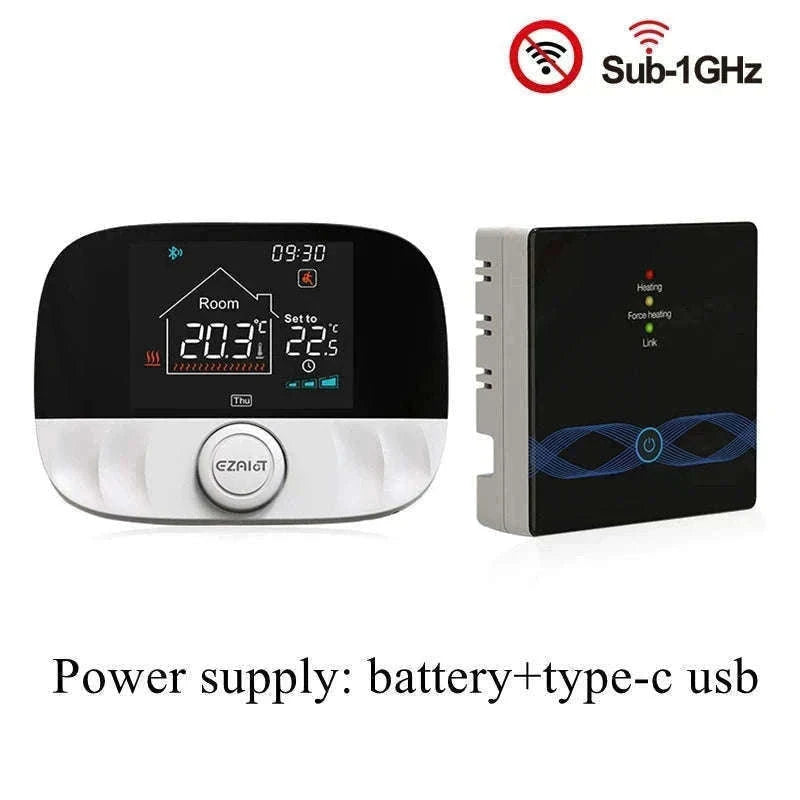 Smart WiFi Thermostat for Floor Heating-WiFi(Black) / Wireless