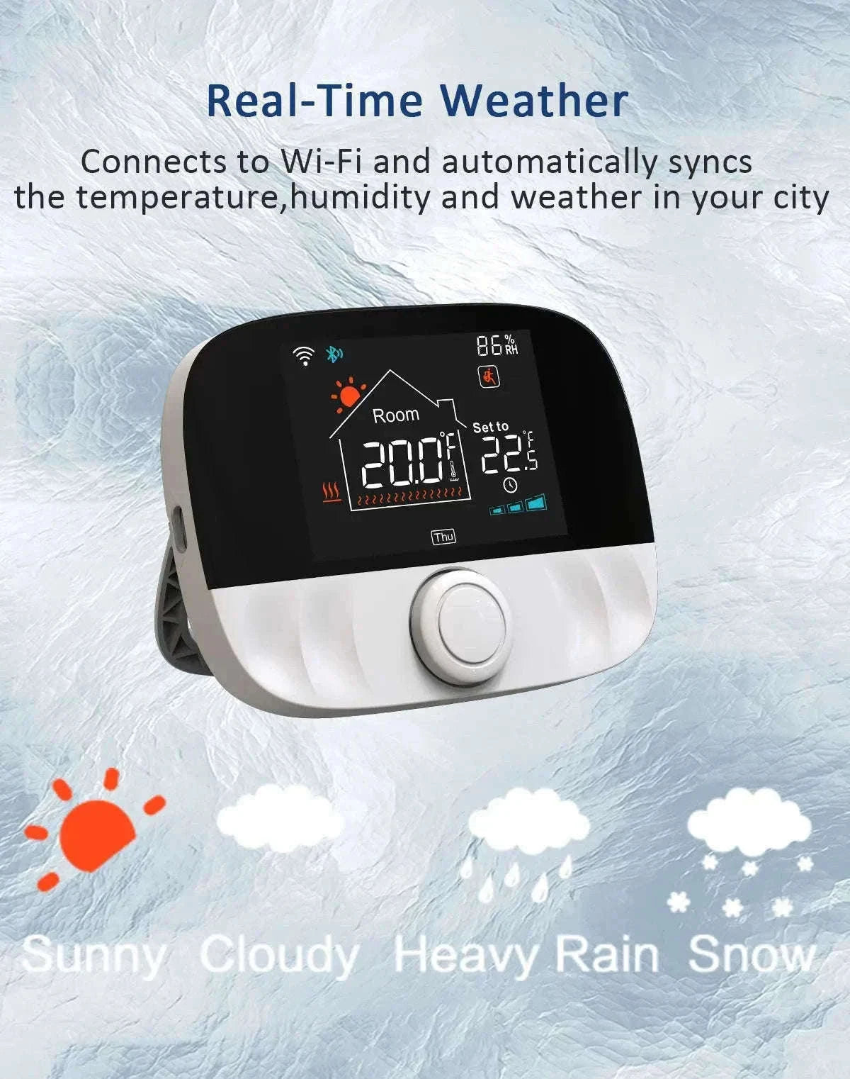 Smart WiFi Thermostat for Floor Heating-WiFi(Black) / Wireless