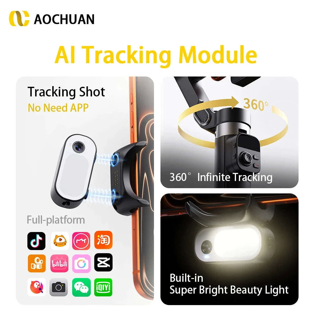 Smart X3 3‑Axis Gimbal Stabilizer with Remote-Black AI / China Mainland
