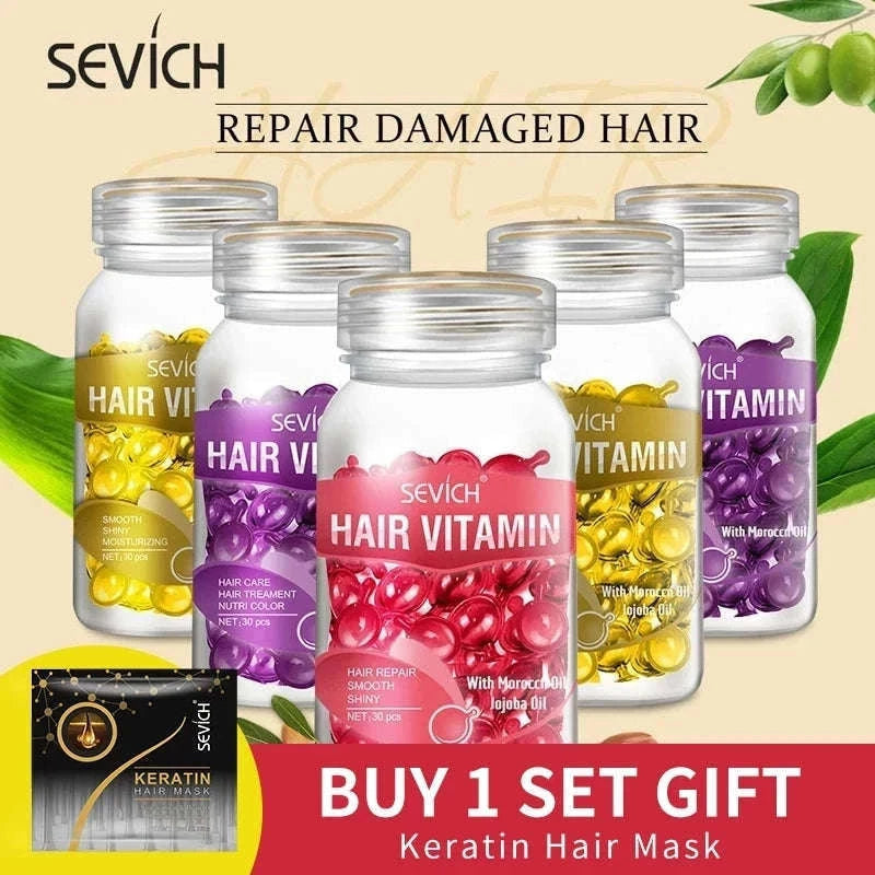 Smooth Silky Hair Vitamin Capsules with Keratin Complex-