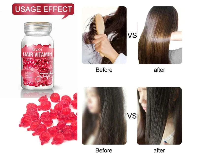 Smooth Silky Hair Vitamin Capsules with Keratin Complex-
