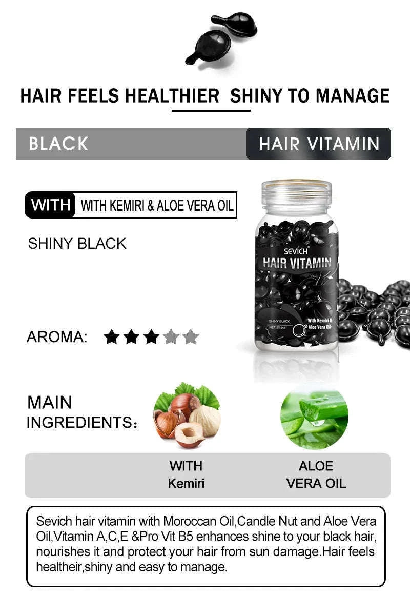 Smooth Silky Hair Vitamin Capsules with Keratin Complex-