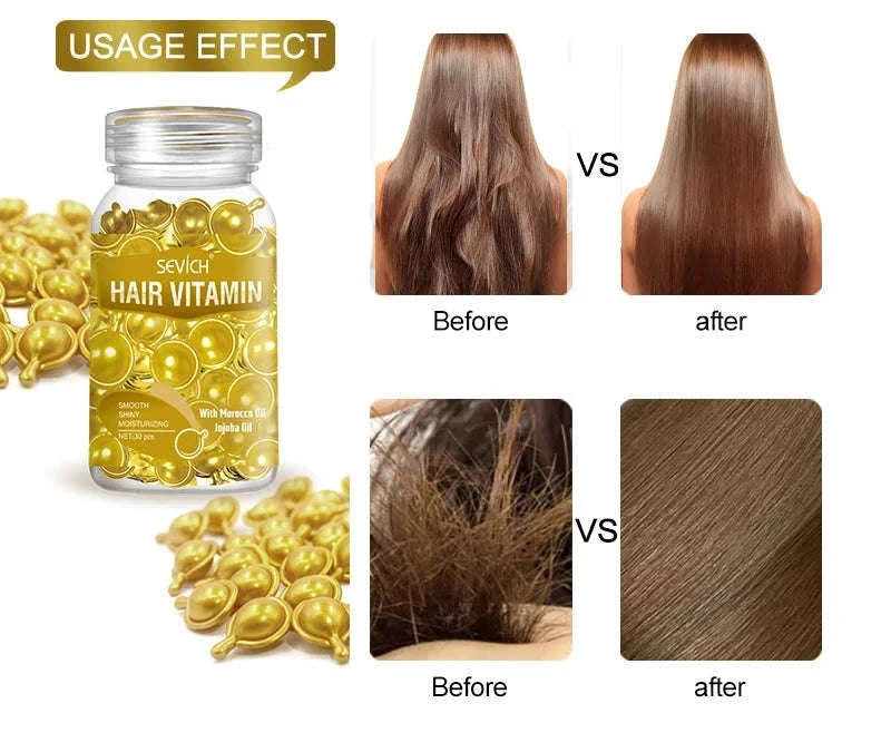 Smooth Silky Hair Vitamin Capsules with Keratin Complex-
