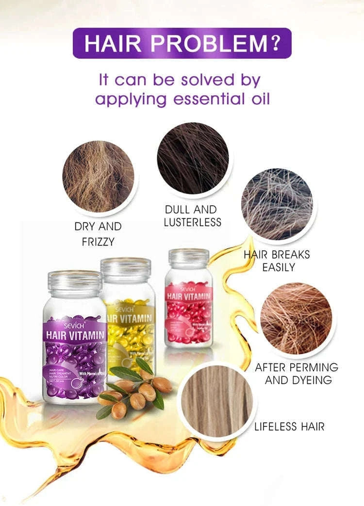 Smooth Silky Hair Vitamin Capsules with Keratin Complex-