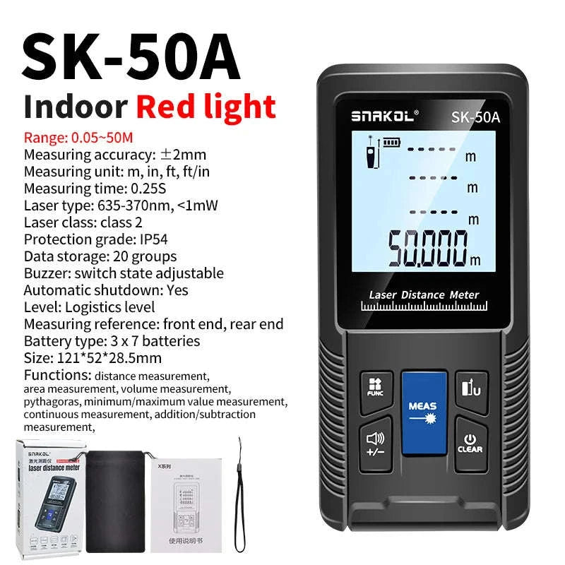 Snakol Laser Tape Measure with Red & Green Laser Precision-SK-50G