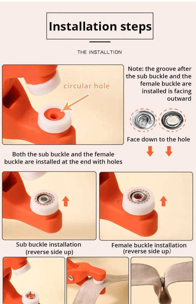 Snap Button Kit with Hand Pliers for Clothes and DIY Repairs-A
