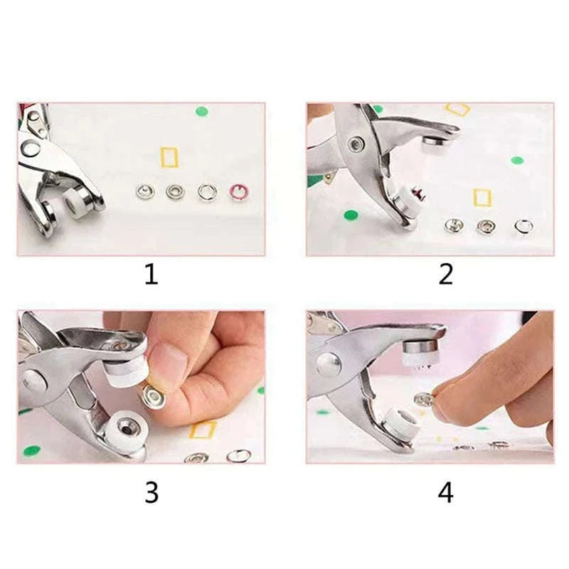 Snap Fasteners Pliers Set for Clean Clothing Repairs-100 Snaps Buttons
