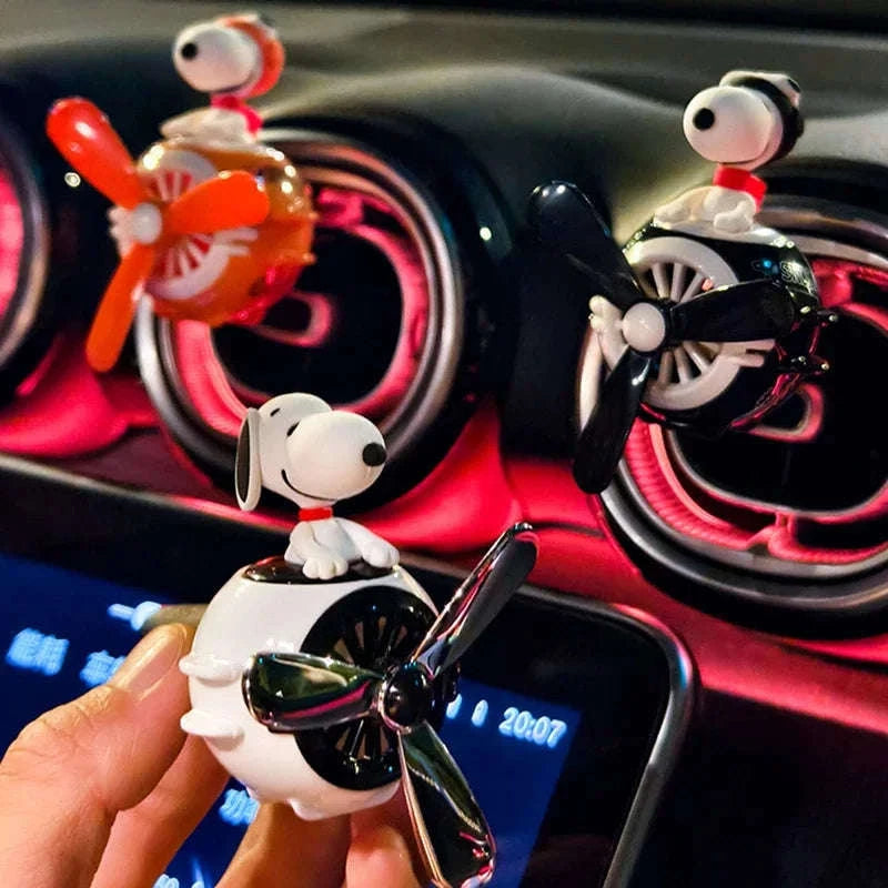 Snoopy Air Freshener Flying Propeller Pilot Series Car Decor-white