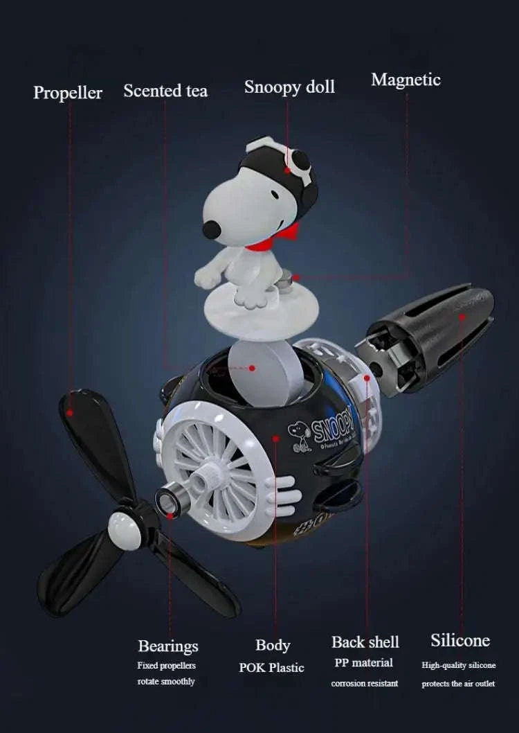 Snoopy Air Freshener Flying Propeller Pilot Series Car Decor-white