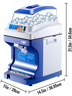 Commercial Ice Shaver 441 lbs/h Electric Snow Cone Machine 5L Hopper