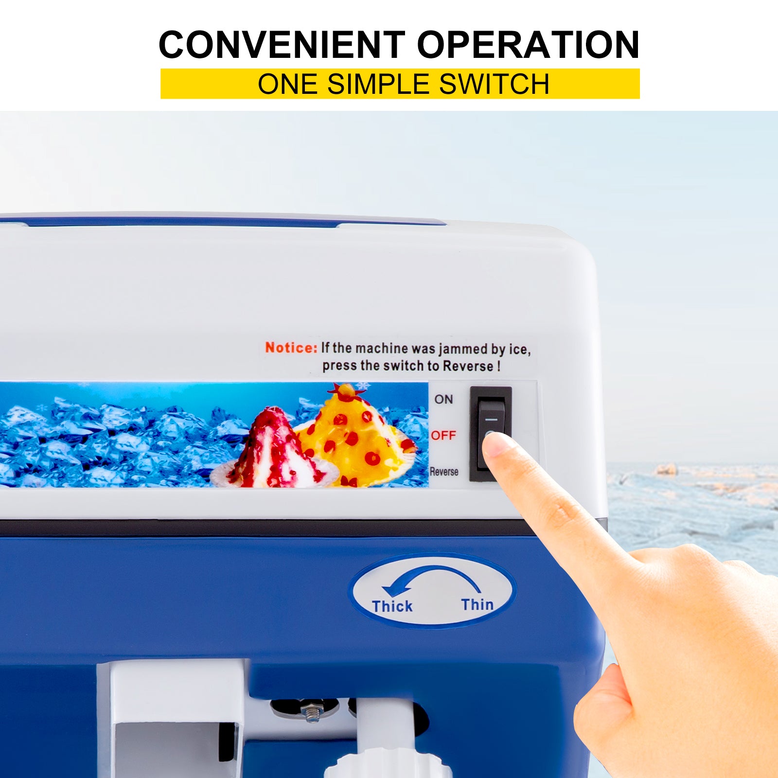 Electric Ice Shaver Machine with Adjustable Ice Fineness