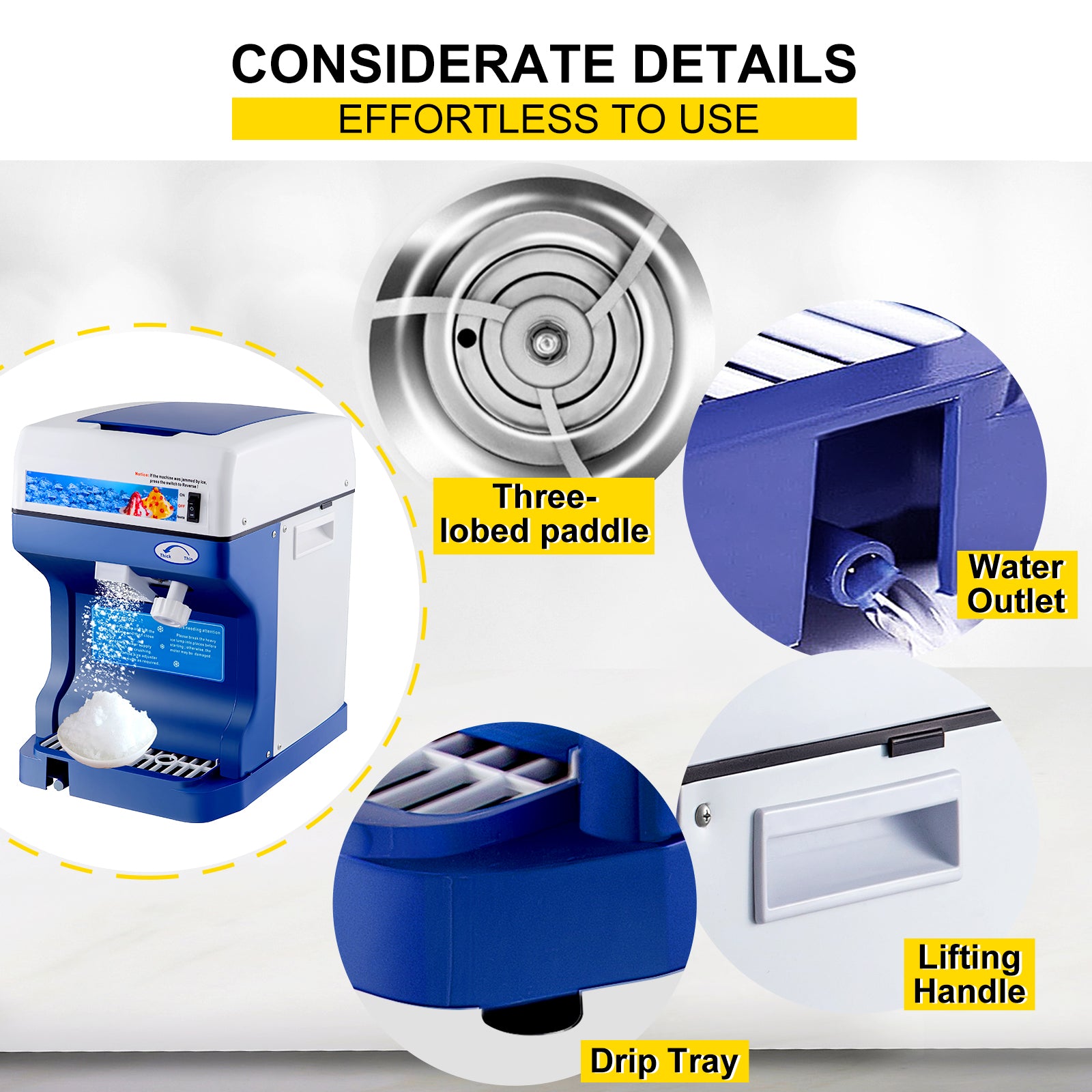 Electric Ice Shaver Machine with Adjustable Ice Fineness