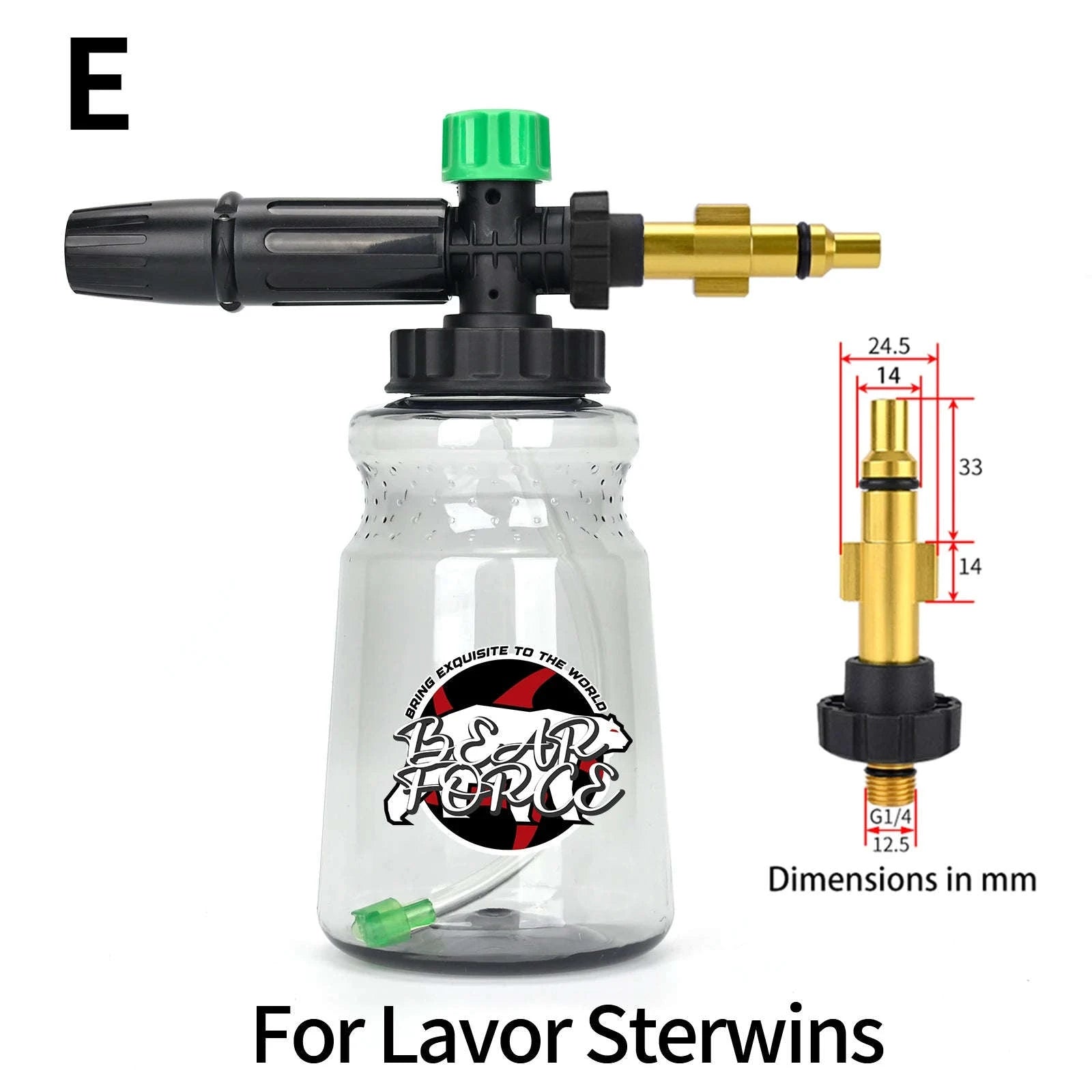 Snow Foam Cannon for Pressure Washer with 1L Bottle and Adapter Options-For Daewoo Bort / China Mainland