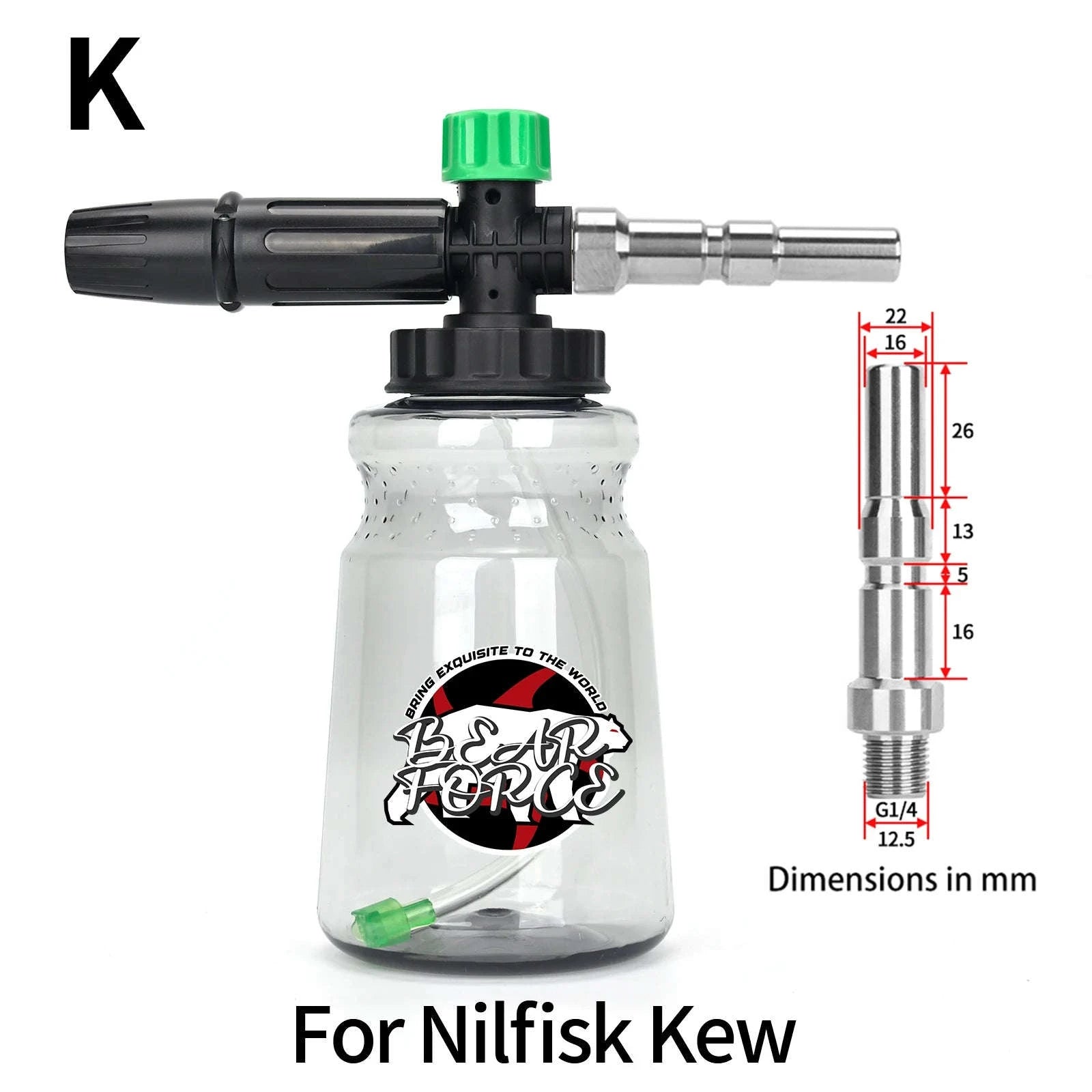 Snow Foam Cannon for Pressure Washer with 1L Bottle and Adapter Options-For Daewoo Bort / China Mainland