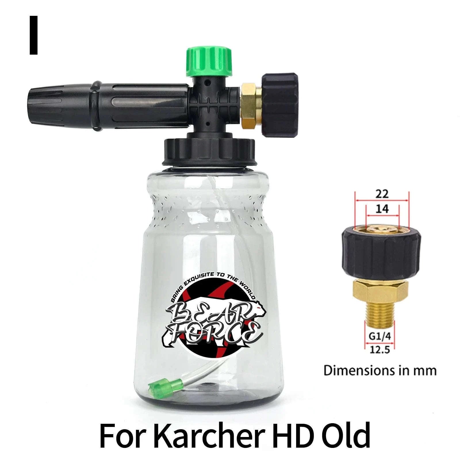 Snow Foam Cannon for Pressure Washer with 1L Bottle and Adapter Options-For Quick Plug / China Mainland