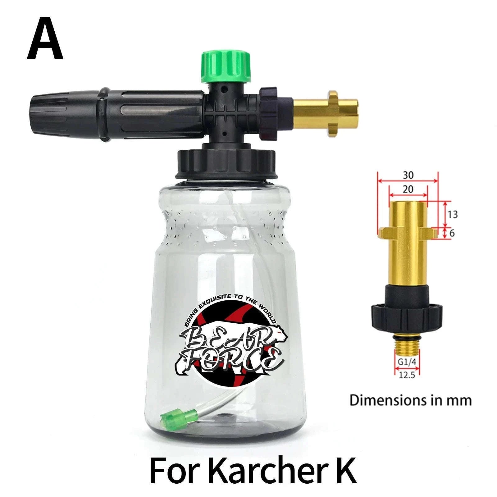 Snow Foam Cannon for Pressure Washer with 1L Bottle and Adapter Options-For Quick Plug / China Mainland