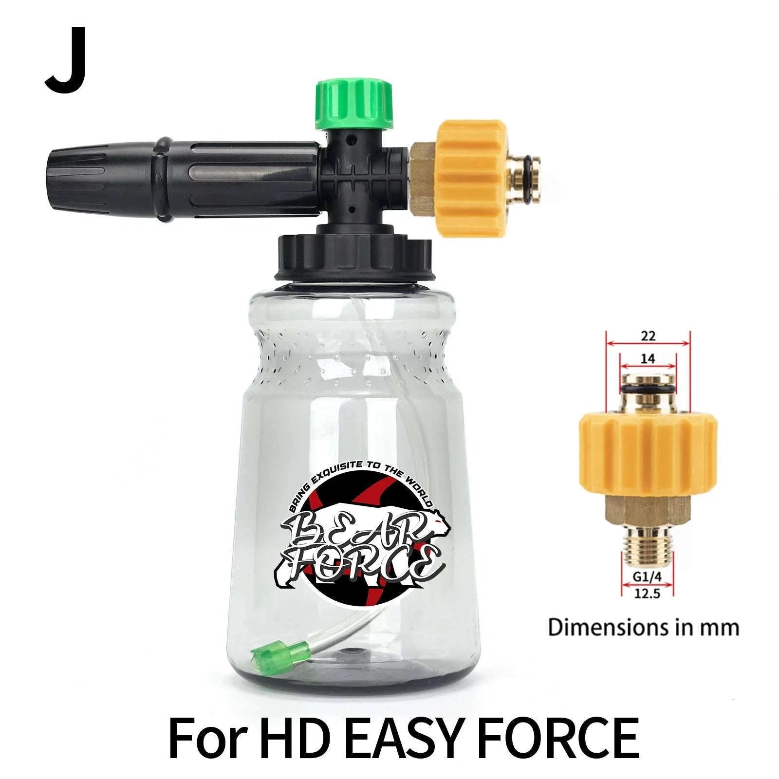 Snow Foam Cannon for Pressure Washer with 1L Bottle and Adapter Options-For Quick Plug / China Mainland