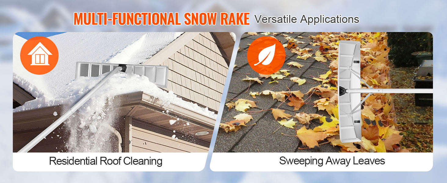 Snow Roof Rake 25-Inch Blade with Adjustable Anti-Slip Handle-Poland