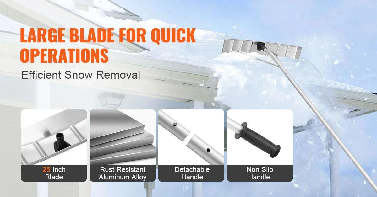 Snow Roof Rake 25-Inch Blade with Adjustable Anti-Slip Handle-Poland