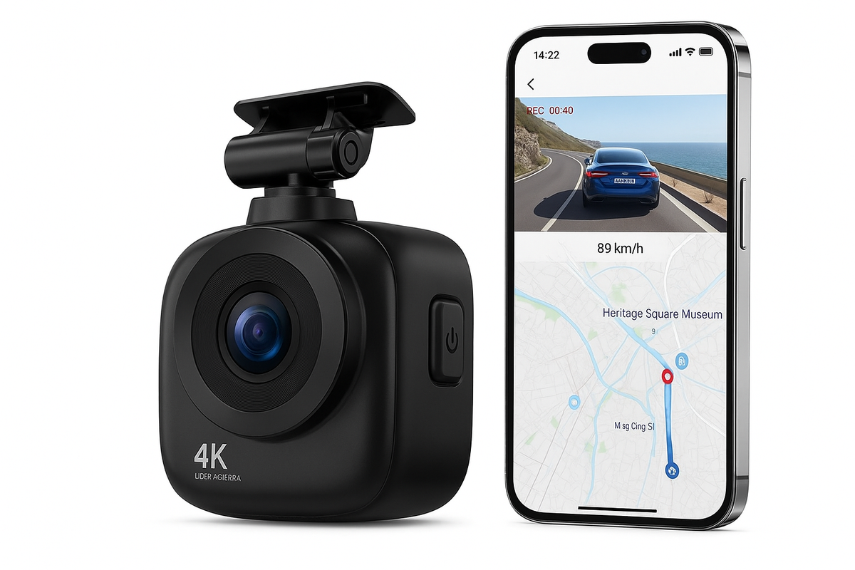 Soam 4K+4K Dash Cam față și spate WiFi încorporat 170° unghi de vizualizare 2" ecran IPS Night Vision WDR 24H modul de parcare Mini cutie neagră