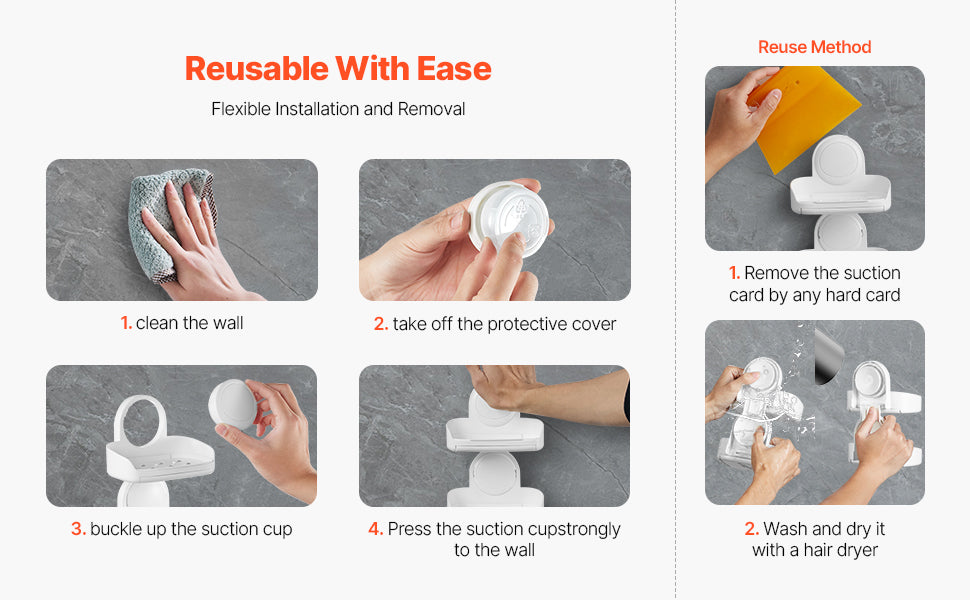Double Layer Wall Mounted Soap Holder with Suction Cup