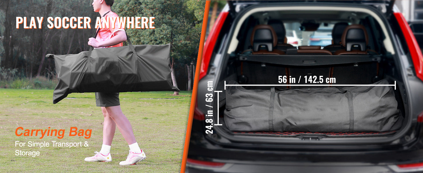 12x6FT Portable Soccer Goal with Carry Bag