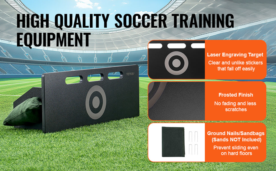 Portable Soccer Rebounder Board with 2 Angles Foldable Training Wall