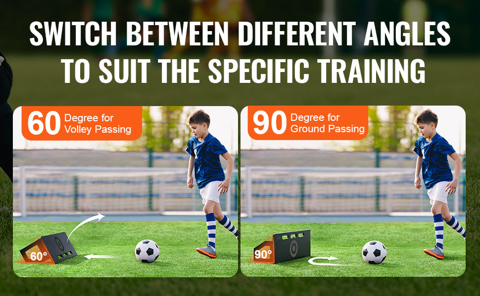 Portable Soccer Rebounder Board with 2 Angles Foldable Training Wall