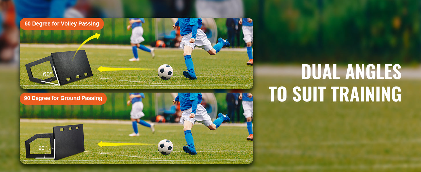 SucceBuy 40"×16" Reboundovací deska na fotbal s 2 úhly odrazu, skládací HDPE — odrazová deska pro přihrávky a střelbu